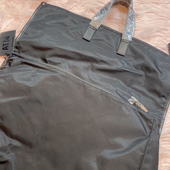 NWT ATM Anthony Thomas Melillo Black Nylon Large Foldable Backpack Bag